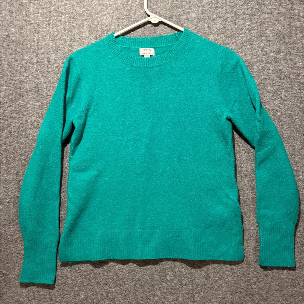 J Crew Extra Soft Wool Blend Sweater Womens S Kelly Green crewneck comfy cozy